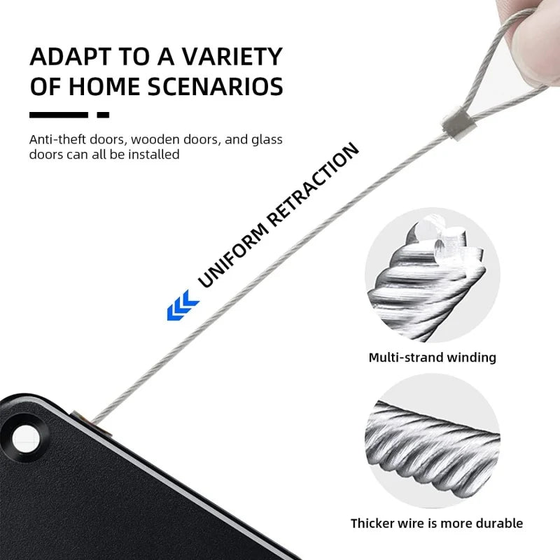 Automatic Sensor Door Closer Punch-Free Adjustable Wire Rope Automatically Close Door Auto Bracket Closer Surface Door Stopper