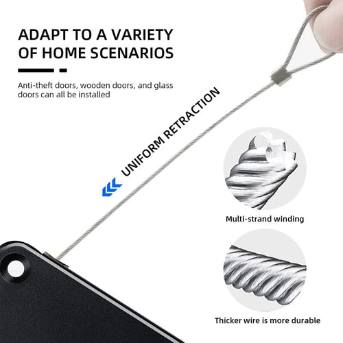 Automatic Sensor Door Closer Punch-Free Adjustable Wire Rope Automatically Close Door Auto Bracket Closer Surface Door Stopper
